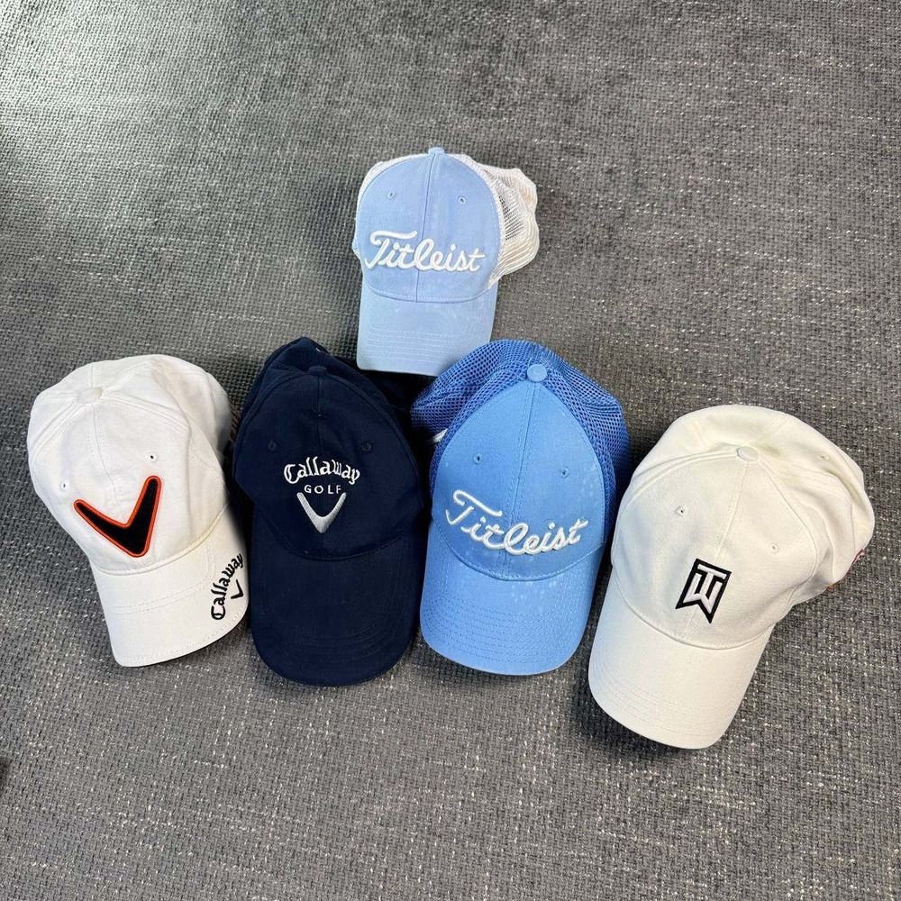 Titleist Callaway Tiger Woods Golf Hat Bundle WASHED Mens 5pc Cap Lot